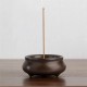 Brass Three-legged Oblate Shape Incense Burner with Incense Holder Home Teahouse Office Decoration