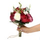 Bride Holding Rose Artificial Silk Flowers Floral Wedding Bouquet Romantic Decor Supplies