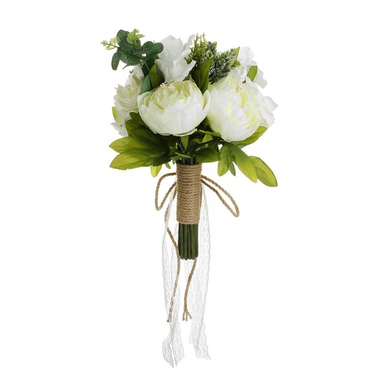 Bride Holding Rose Artificial Silk Flowers Floral Wedding Bouquet Romantic Decor Supplies Bride Holding Rose Artificial Silk Flowers Floral Wedding Bouquet Romantic Decor Supplies