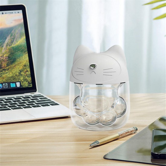 Cat Claw Humidifier Mini USB Personal Small Humidifier With 150ml Water Tank 7-Color Night Light Cool Mist Humidifier No Noise Auto Shut-Off Protection