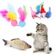 Cat Play Toys Roller Plush Ball Feather Teaser Wand Interactive Mouse Tunnel