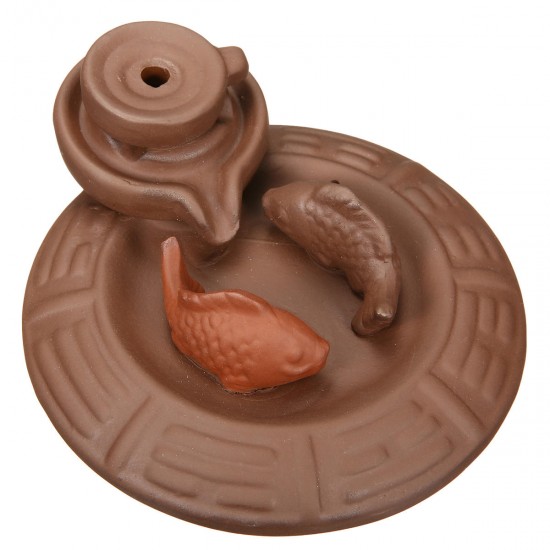 Ceramic Backflow Incense Cone Burner Incense Stick Coil Holder Fragrant Censer Decor