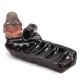 Ceramic Backflow Incense Cone Burner Monk Censer Holder Buddha Home Fragrant Furnace