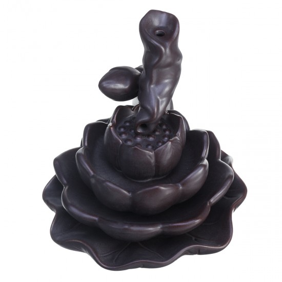 Ceramic Backflow Incense Cones Burner Mountain Waterfall Lotus Cones Gift