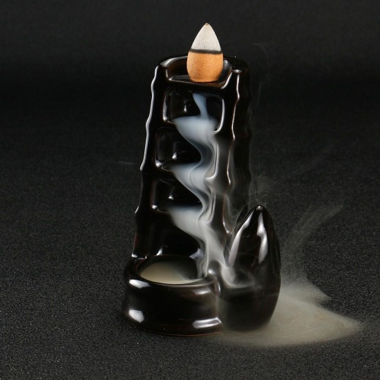 Ceramic Backflow Waterfall Smoke Incense Burner Home Decor