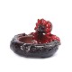Ceramic Dragon Backflow Incense Cone Burner Incense Holder Ashtray Fragrant Censer w/ Clear Bead Decor