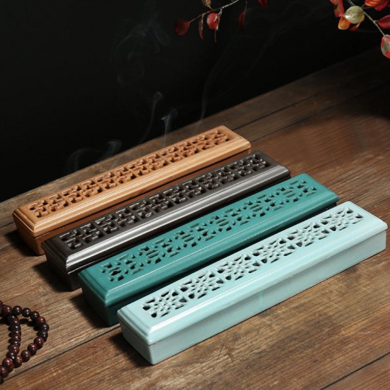 Ceramic Incense Stick Holder Burning Joss Incense Box Burner Ash Catcher Storage Ceramic Incense Stick Holder Burning Joss Incense Box Burner Ash Catcher Storage