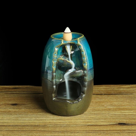Ceramic Mountain Waterfall Smoke Backflow Incense Burner Cones Holder Decorations Ceramic Mountain Waterfall Smoke Backflow Incense Burner Cones Holder Decorations