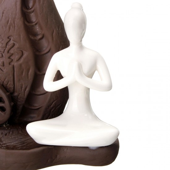 Ceramic Waterfall Backflow Smoke Incense Burner Censer Holder Decorations 10 Cones