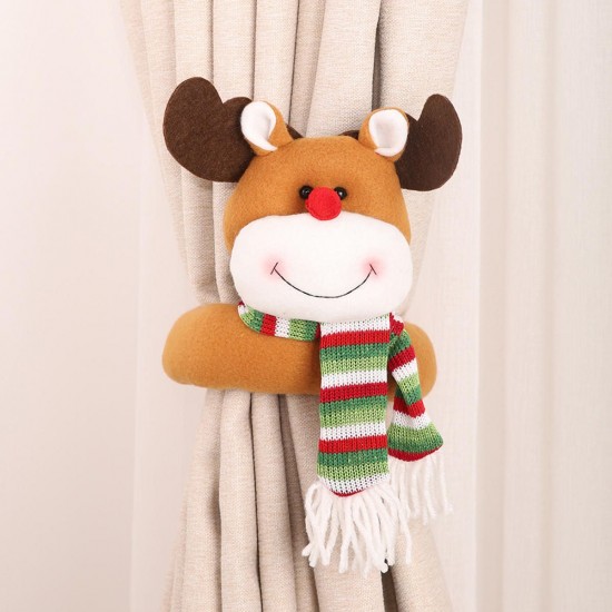 Christmas Curtain Tieback Buckle Santa Claus Snowman Elk Christmas Home Decorations