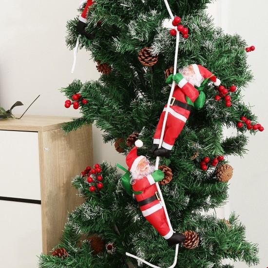 Christmas Santa Claus Climbing Rope Xmas Trees Hanging Ornament for Party Decoration