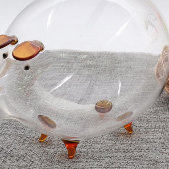 Clear Glass Piggy Bank Coin Money Cash Collectible Saving Box Jar Gift Pig