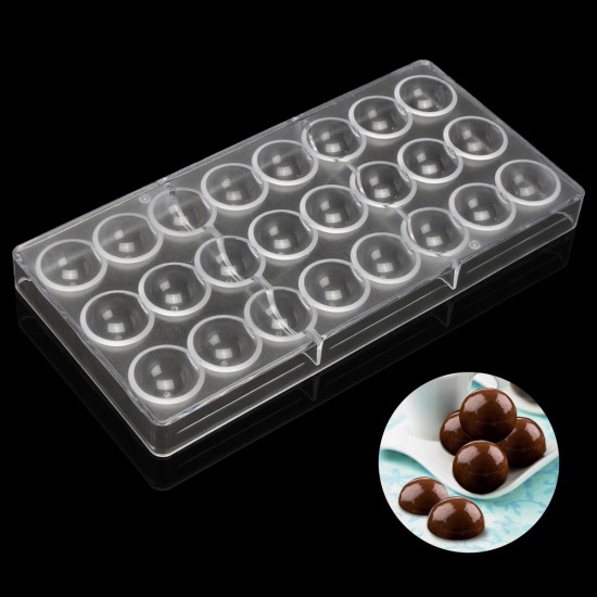 Clear Hard Chocolate Maker Polycarbonate PC DIY 24 Half Ball Candy Mould