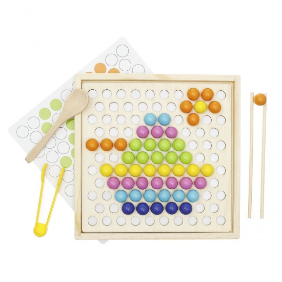 Clip Beads Math Game Set Wood Toys Kids Hand Brain Chopsticks Training Teaching Tools