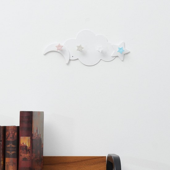 Cloud Moon Self Adhesive Wall Hanging Hook Door DIY Hanger Children's Room Decorations