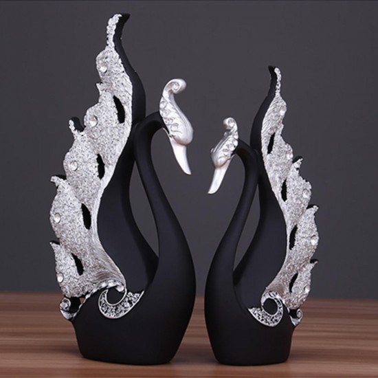 Couple Swan Ornament House Decorations Accessories Living Room TV Cabinet Wedding Gifts