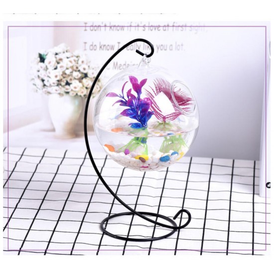 Creative Hanging Holder Crystal Terrarium Container Vase With Glass Ball Vase Pot Iron Stand Holder Decorations Creative Hanging Holder Crystal Terrarium Container Vase With Glass Ball Vase Pot Iron Stand Holder Decorations
