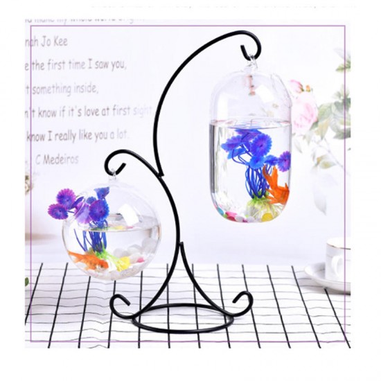 Creative Hanging Holder Crystal Terrarium Container Vase With Glass Ball Vase Pot Iron Stand Holder Decorations Creative Hanging Holder Crystal Terrarium Container Vase With Glass Ball Vase Pot Iron Stand Holder Decorations