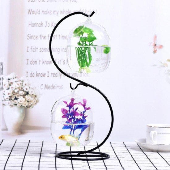 Creative Hanging Holder Crystal Terrarium Container Vase With Glass Ball Vase Pot Iron Stand Holder Decorations Creative Hanging Holder Crystal Terrarium Container Vase With Glass Ball Vase Pot Iron Stand Holder Decorations