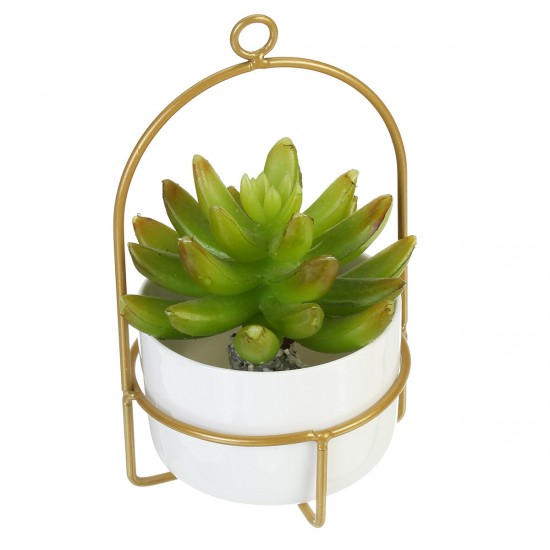 Creative Simple Dome Hanging Basin Ceramic Wrought Iron Flower Stand Flower Pot