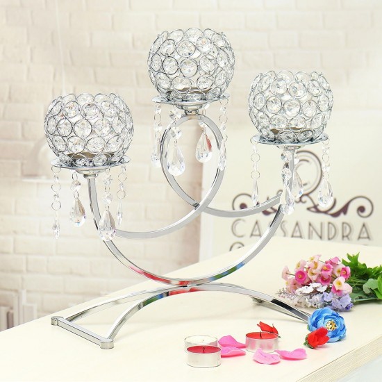 Crystal Candlestick Glass Candle Holder Party Wedding Decorations