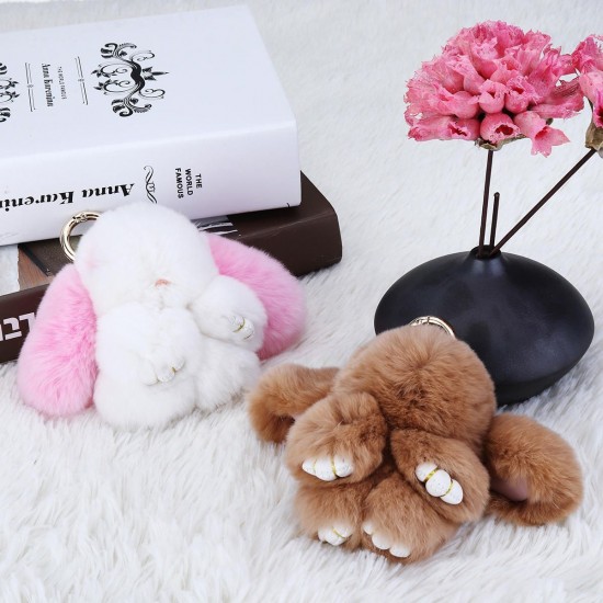 Cute Rabbit Key Chain Soft Bunny Fluffy Doll Bag Pendant Car Keyring Cute Rabbit Key Chain Soft Bunny Fluffy Doll Bag Pendant Car Keyring