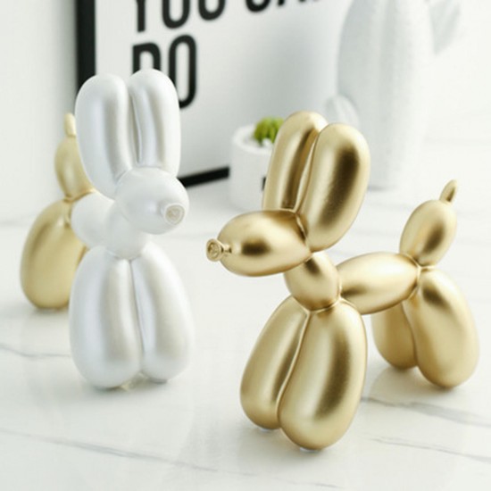 Cute Resin Balloon Dog Animal Figurine Statue Ornaments Home Decorations