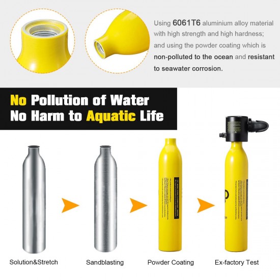 0.5L Mini Scuba Tank Diving Oxygen Reserve Air Hand Inflator Pump Dive Equipment 0.5L Mini Scuba Tank Diving Oxygen Reserve Air Hand Inflator Pump Dive Equipment