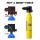 0.5L Mini Scuba Tank Diving Oxygen Reserve Air Hand Inflator Pump Dive Equipment