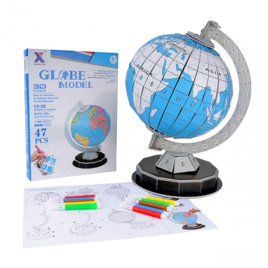 DIY 3D Puzzle Globe Model Painting Puzzles Tellurion Color Matching Earth Models Continents Learning Board DIY 3D Puzzle Globe Model Painting Puzzles Tellurion Color Matching Earth Models Continents Learning Board