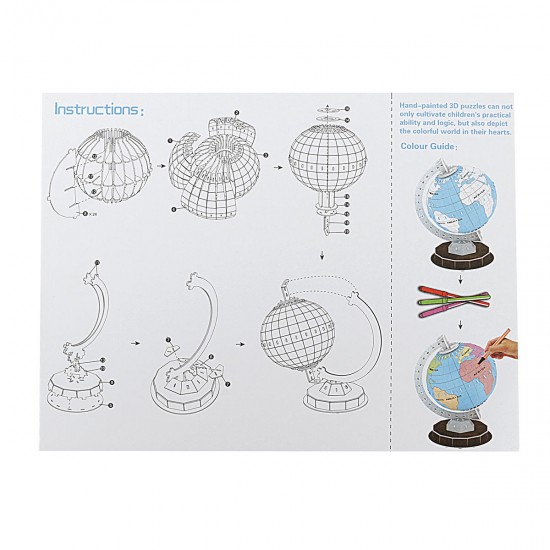 DIY 3D Puzzle Globe Model Painting Puzzles Tellurion Color Matching Earth Models Continents Learning Board DIY 3D Puzzle Globe Model Painting Puzzles Tellurion Color Matching Earth Models Continents Learning Board