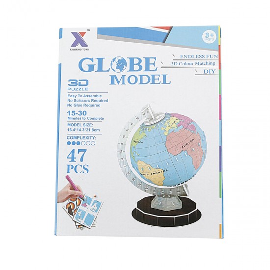 DIY 3D Puzzle Globe Model Painting Puzzles Tellurion Color Matching Earth Models Continents Learning Board