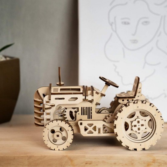 DIY 3D Wooden Tractor Puzzle Model Kit Mechanical Gears Brain Teaser Desktop Decorations Birthday Gift DIY 3D Wooden Tractor Puzzle Model Kit Mechanical Gears Brain Teaser Desktop Decorations Birthday Gift
