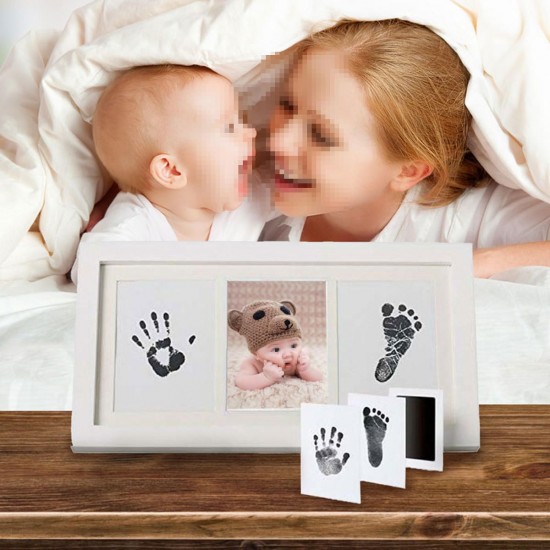 DIY Baby Footprint Handprint Impression Ink Kit Shadow Photo Frame Keepsake Baby Shower Safe Gift