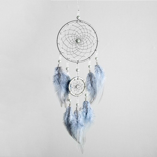 DIY Dream Catcher Wall Decor Blue Feather Handmade Dreamcatcher for Bedroom DIY Dream Catcher Wall Decor Blue Feather Handmade Dreamcatcher for Bedroom