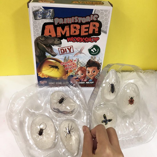 DIY Insect Amber Science Education Experiment Amber Set Kids Students Handmade Craft Prehistorical Toys