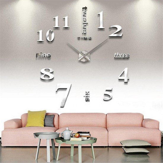 DIY Mirror Sticker Modern Hanging Wall Clock Home Office Bedroom Decor