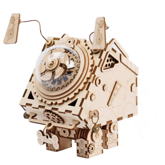 DIY Model 3D Puzzle Music Box Wooden Craft Kit Robot Machinarium Toys with Light Handmade Gift DIY Model 3D Puzzle Music Box Wooden Craft Kit Robot Machinarium Toys with Light Handmade Gift