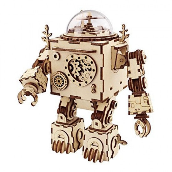 DIY Model 3D Puzzle Music Box Wooden Craft Kit Robot Machinarium Toys with Light Handmade Gift DIY Model 3D Puzzle Music Box Wooden Craft Kit Robot Machinarium Toys with Light Handmade Gift