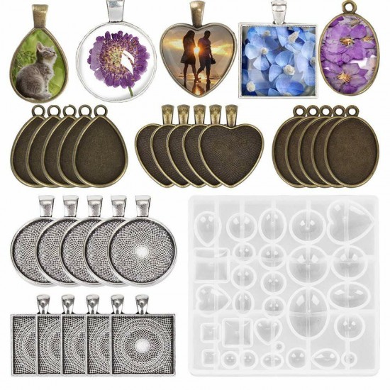 DIY Resin Casting Molds Silicone Jewelry Pendant Craft Making Mould Pendant Tray DIY Resin Casting Molds Silicone Jewelry Pendant Craft Making Mould Pendant Tray