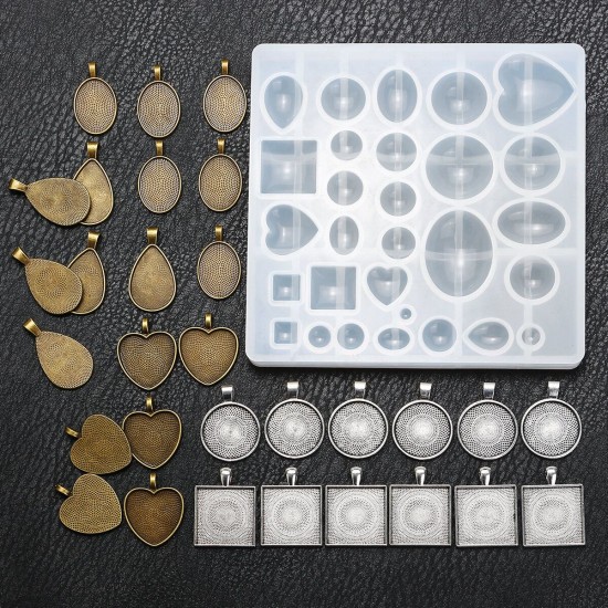 DIY Resin Casting Molds Silicone Jewelry Pendant Craft Making Mould Pendant Tray DIY Resin Casting Molds Silicone Jewelry Pendant Craft Making Mould Pendant Tray