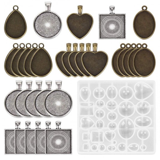 DIY Resin Casting Molds Silicone Jewelry Pendant Craft Making Mould Pendant Tray DIY Resin Casting Molds Silicone Jewelry Pendant Craft Making Mould Pendant Tray