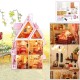 DIY Wooden Dolls House Doll House LED Light Miniature Dollhouse w/ Furniture Doll House Accessories DIY Wooden Dolls House Doll House LED Light Miniature Dollhouse w/ Furniture Doll House Accessories