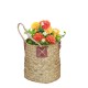 Decorative Woven Flower Basket Dried Flowers Flower Arrangement Basket Retro Woven Straw Storage Flower Basket