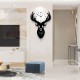 Deer Head Wall Clock Density Fibreboard Home Living Room Nordic Minimalist