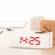 Digital LED Mirror Alarm Clock Bedside Table Time with Thermometer Calendar USB