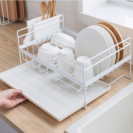 Dish Drainer Cutlery Holder Utensils Drying Rack Kitchen Storage Organizer Tool