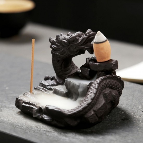 Dragon Pond Backflow Incense Cone Burner Stick Holder Fragrance Fragrant Censer Home Decor