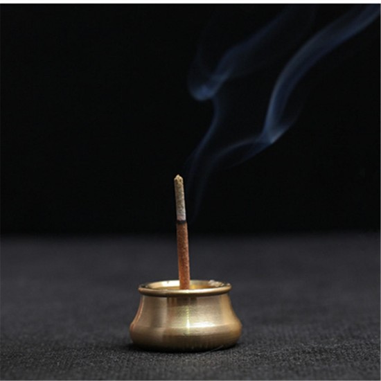 Dual-purpose Mini Copper Incense Cone Stick Burner Holder Plate Censer Tower Bowl Meditation Decor