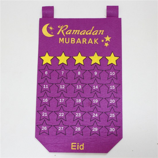 EID Mubarak Felt Calendar Ramadan Kareem Countdown For Eid Party Decor